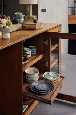 2 Assiettes à entrée rondes en grès bleu 22cm Vaisselle 70s - HKLiving
