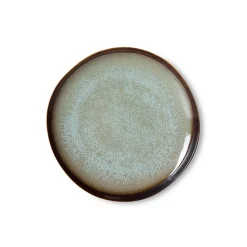2 Assiettes à entrée rondes en grès gris 22cm Vaisselle 70s - HKLiving