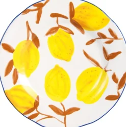 4 assiettes motifs citrons 22 cm Lemon Twig - &Klevering