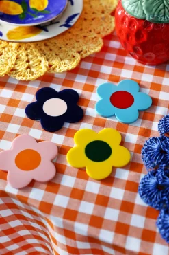 4 assiettes à motifs colorés orange 16 cm - &Klevering
