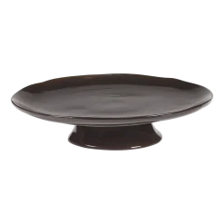 Assiette sur pied en grès marron ébène 30,5x6cm La Mère - Serax