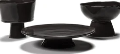 Assiette sur pied en grès marron ébène 30,5x6cm La Mère - Serax