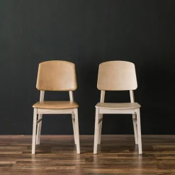 Assise de chaise en cuir reconstitué camel Verona - Hans K