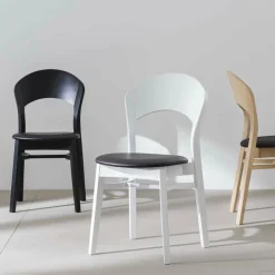 Assise de chaise en cuir reconstitué noir Rainbow - Hans k