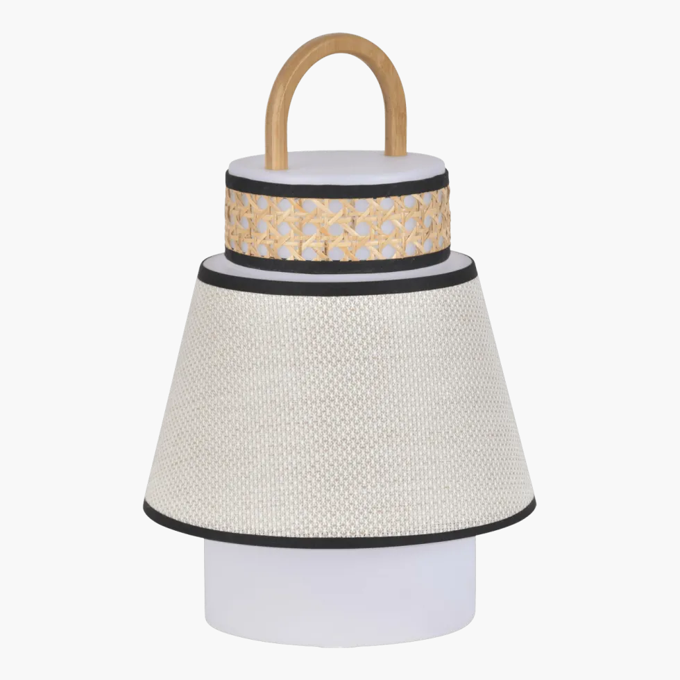 Baladeuse extérieure beige en bambou et en cannage 32,5 x 21,5 cm Singapour - Market set
