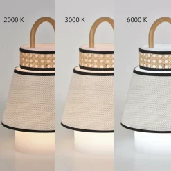 Baladeuse extérieure beige en bambou et en cannage 32,5 x 21,5 cm Singapour - Market set