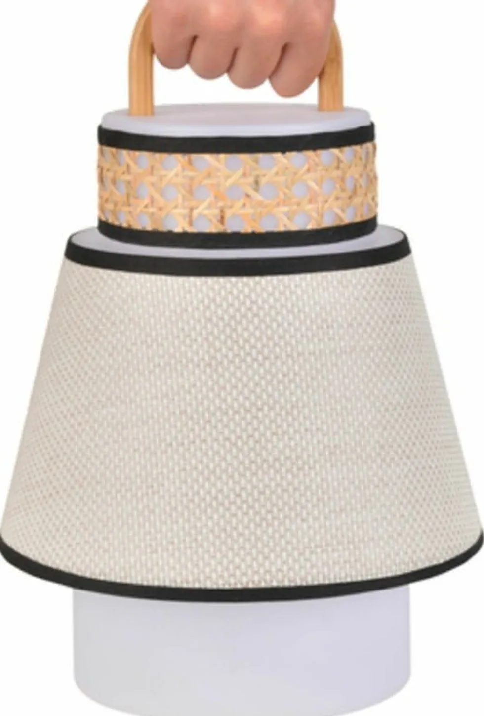 Baladeuse extérieure beige en bambou et en cannage 32,5 x 21,5 cm Singapour - Market set
