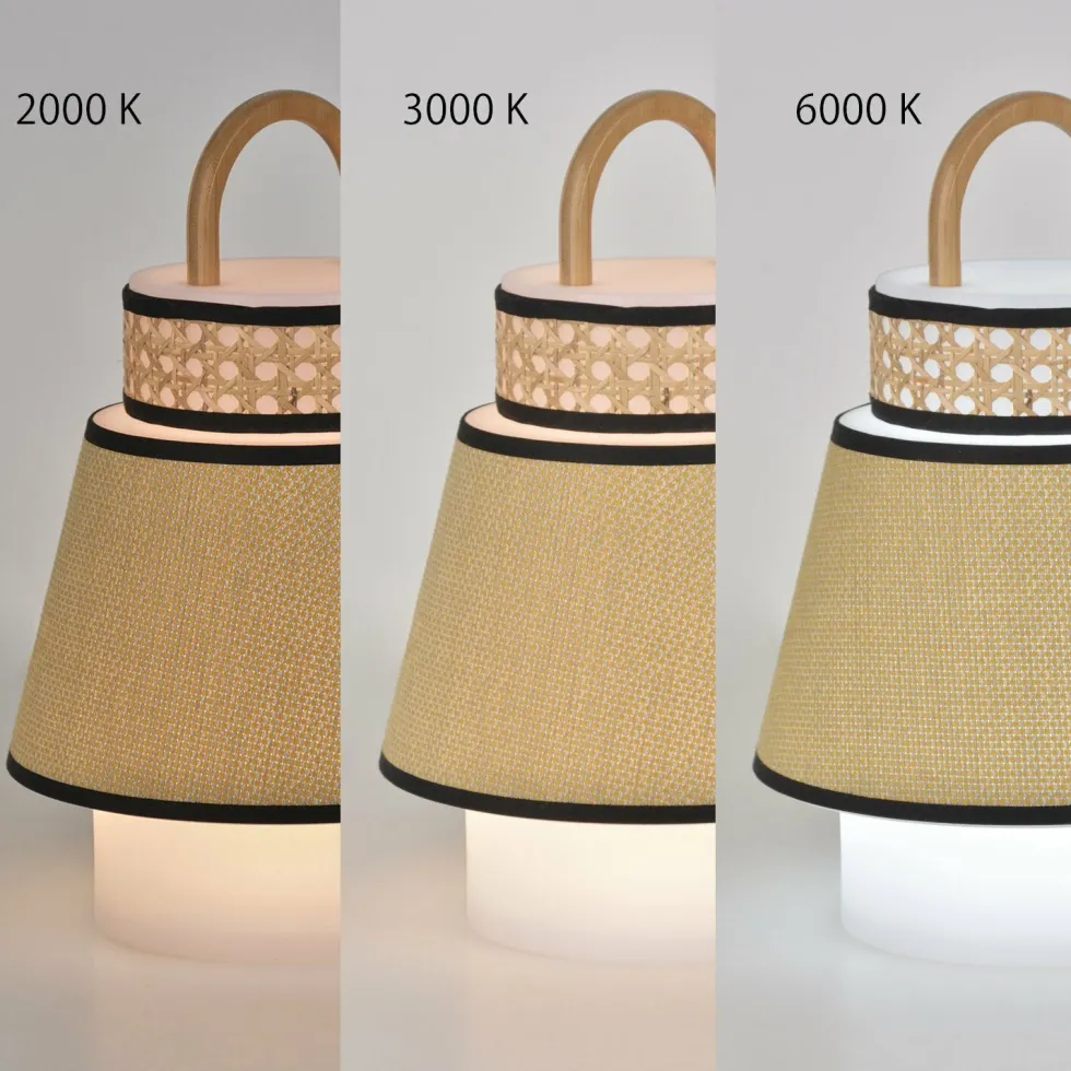 Baladeuse extérieure jaune en bambou et en cannage 32,5 x 21,5 cm Singapour - Market set