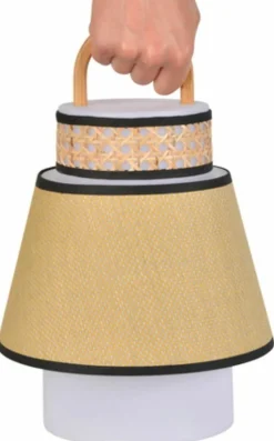 Baladeuse extérieure jaune en bambou et en cannage 32,5 x 21,5 cm Singapour - Market set
