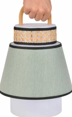 Baladeuse extérieure verte en bambou et en cannage 32,5 x 21,5 cm Singapour - Market set