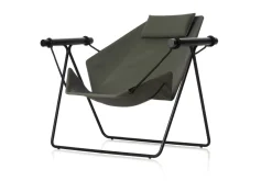 Balancelle en inox noir et tissu vert 95x110x78cm Hamaka - Airborne
