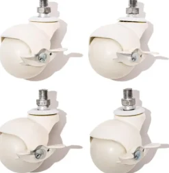 Ball Caster Wheels - White/White - Set Of 4