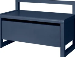 Banc avec coffre en placage de frêne bleu foncé 60x30x41,2cm - Ferm living
