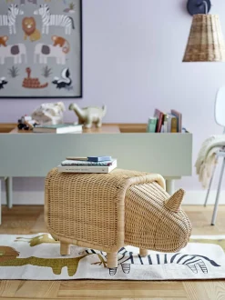 Banc coffre rhinocéros en rotin Soffe - Bloomingville Mini