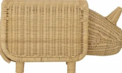 Banc coffre rhinocéros en rotin Soffe - Bloomingville Mini