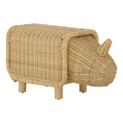 Banc coffre rhinocéros en rotin Soffe - Bloomingville Mini