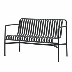 Banc de jardin avec accoudoirs en métal anthracite Palissade - HAY