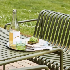 Banc de jardin avec accoudoirs en métal anthracite Palissade - HAY