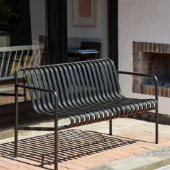 Banc de jardin avec accoudoirs en métal gris Palissade - HAY
