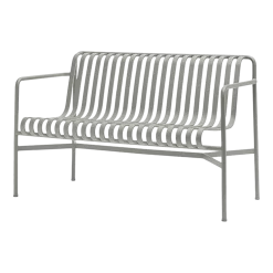 Banc de jardin avec accoudoirs en métal gris Palissade - HAY