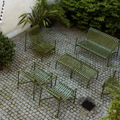 Banc de jardin avec accoudoirs en métal gris Palissade - HAY
