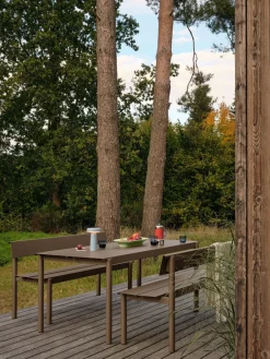 Banc de jardin avec dossier en acier gris 170x34cm Linear - Muuto