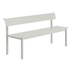 Banc de jardin avec dossier en acier gris 170x34cm Linear - Muuto