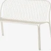 Banc de jardin avec dossier en acier ivoire Thorvald SC111 - &tradition