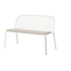 Banc de jardin avec dossier en acier ivoire Thorvald SC111 - &tradition