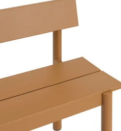 Banc de jardin avec dossier en acier orange 170x34cm Linear - Muuto