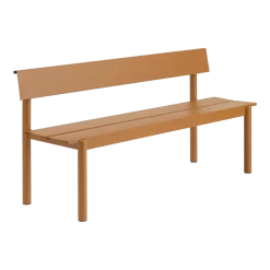 Banc de jardin avec dossier en acier orange 170x34cm Linear - Muuto
