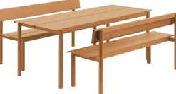 Banc de jardin avec dossier en acier orange 170x34cm Linear - Muuto