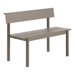 Banc de jardin avec dossier en acier taupe 110x34cm Linear - Muuto