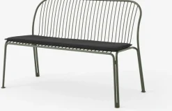 Banc de jardin avec dossier en acier vert bronze Thorvald SC111 - &tradition