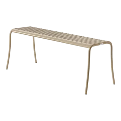 Banc de jardin en acier inoxydable beige gris 116x48cm Patio - Tolix