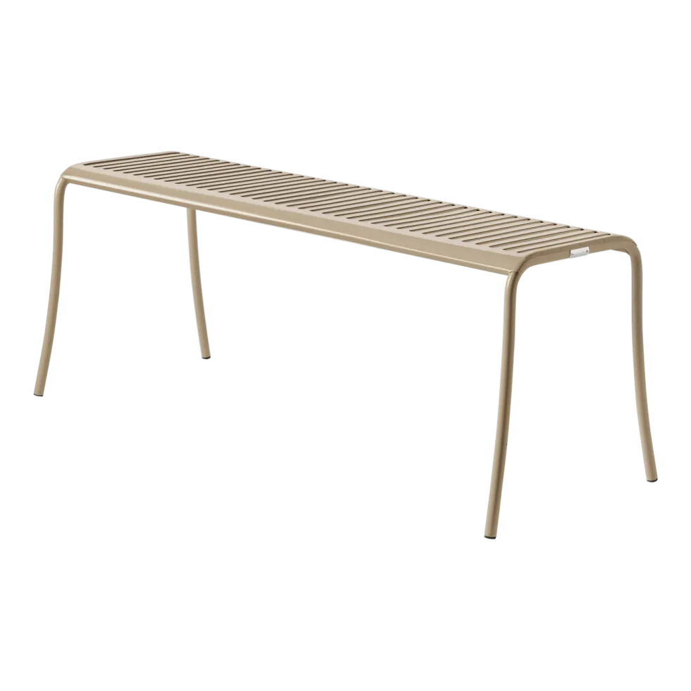 Banc de jardin en acier inoxydable beige gris 116x48cm Patio - Tolix