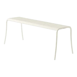 Banc de jardin en acier inoxydable blanc perlé 116x48cm Patio - Tolix