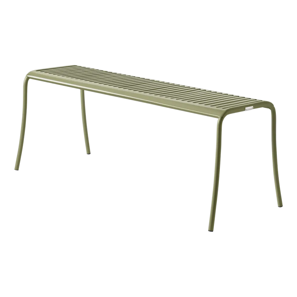 Banc de jardin en acier inoxydable vert jonc 116x48cm Patio - Tolix