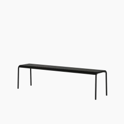 Banc de jardin en acier thermolaqué inoxydable noir 170x42x45cm Panorama - TIPTOE