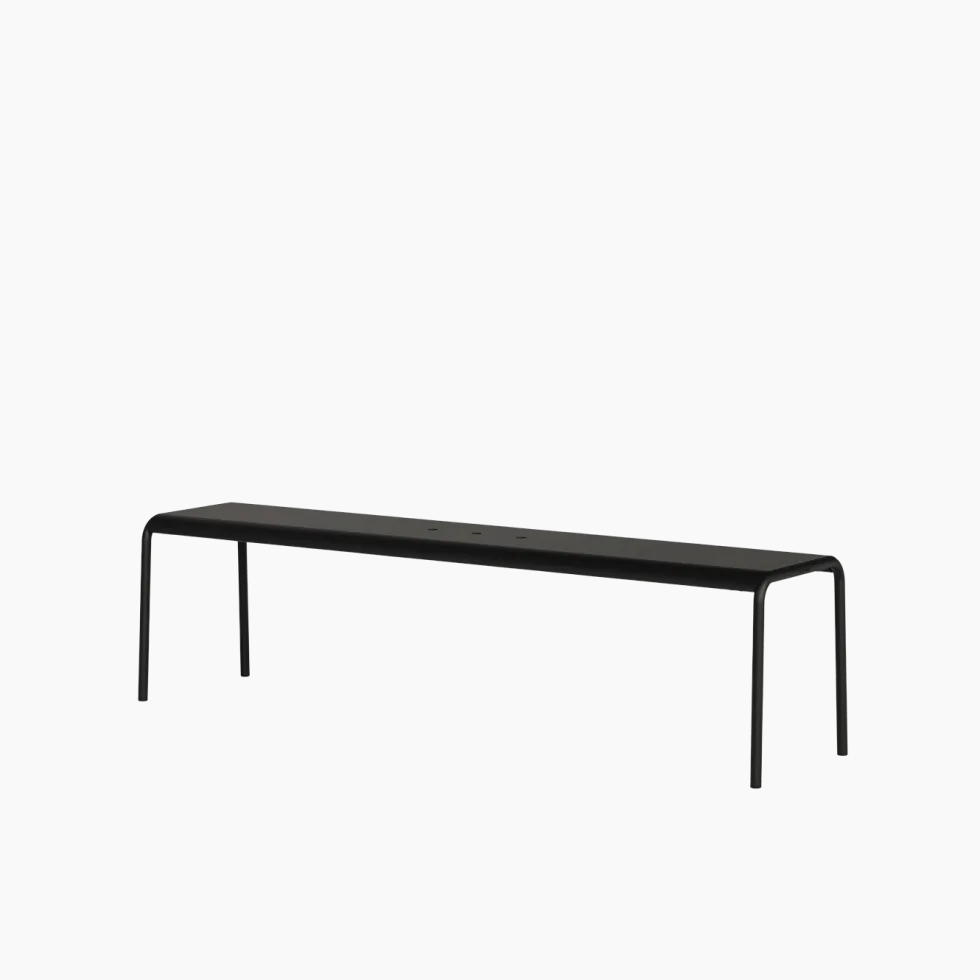 Banc de jardin en acier thermolaqué inoxydable noir 170x42x45cm Panorama - TIPTOE