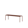 Banc de jardin en acier thermolaqué inoxydable rouge brique 140x42x45cm Panorama - TIPTOE
