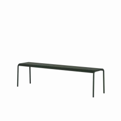 Banc de jardin en acier thermolaqué inoxydable vert forêt 170x42x45cm Panorama - TIPTOE