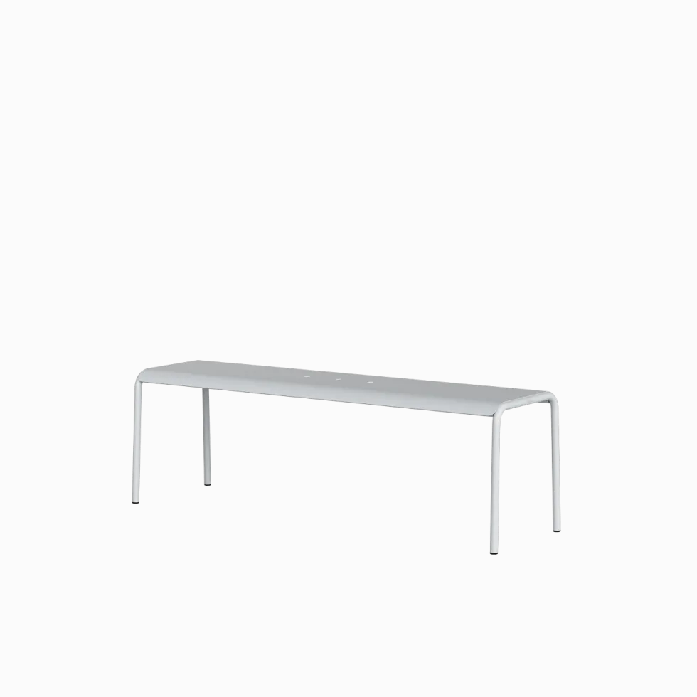 Banc de jardin en acier thermolaqué inoxydable vert forêt 140x42x45cm Panorama - TIPTOE