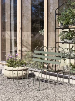 Banc de jardin en acier vert 90x77x77cm Gardener - Design House Stockholm