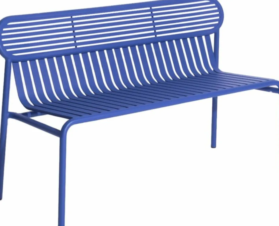 Banc de jardin en aluminium bleu Week-End - Petite Friture