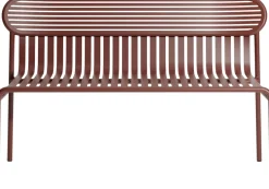 Banc de jardin en aluminium rouge brun Week end - Petite friture