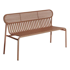 Banc de jardin en aluminium terracotta Week-End - Petite Friture
