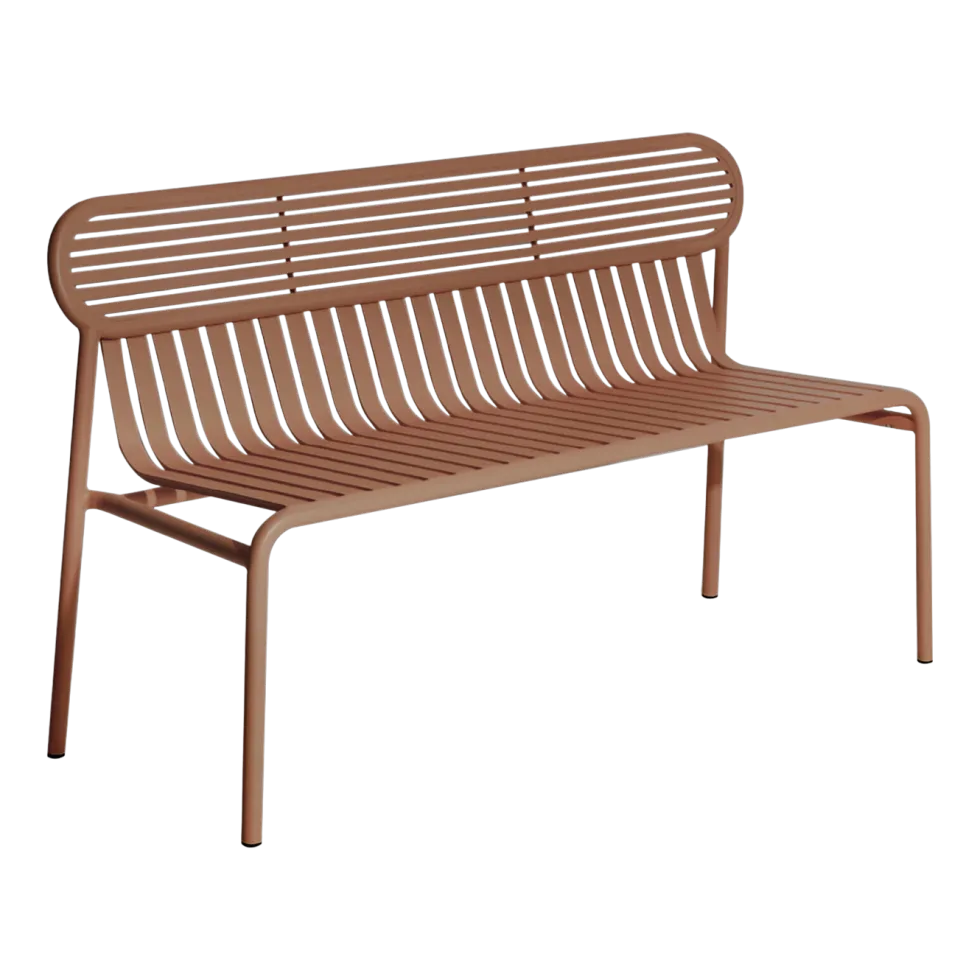Banc de jardin en aluminium terracotta Week-End - Petite Friture