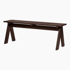 Banc de jardin en bois de pin massif brun cacao 120x40x44cm Navo - noo.ma