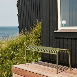 Banc de jardin en métal anthracite Palissade - HAY